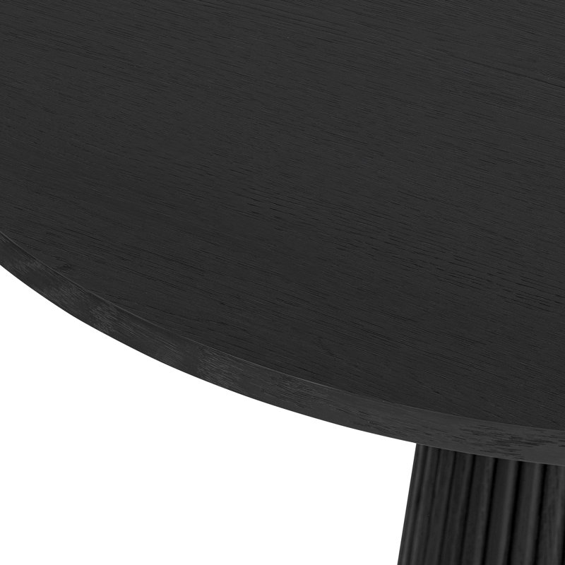 Bhuwan Oak Round Dining Table, Black