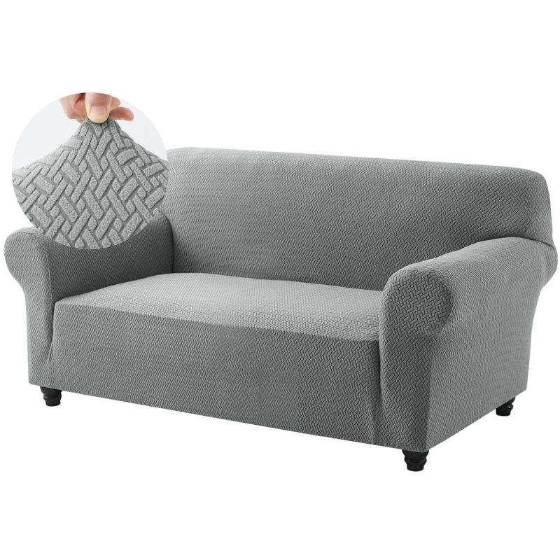Luxury Stretchable Spandex Sofa Cover/Protector, 2 Seater, Grey