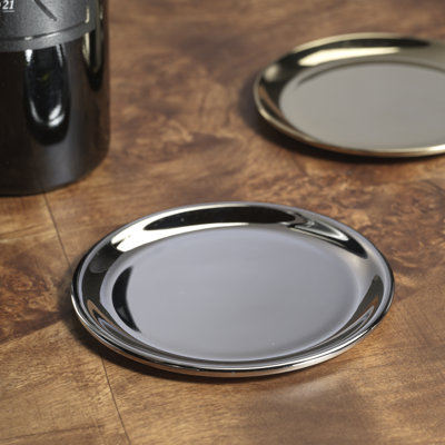 Loire 4-Piece Set Steel Wine Bottle Coasters