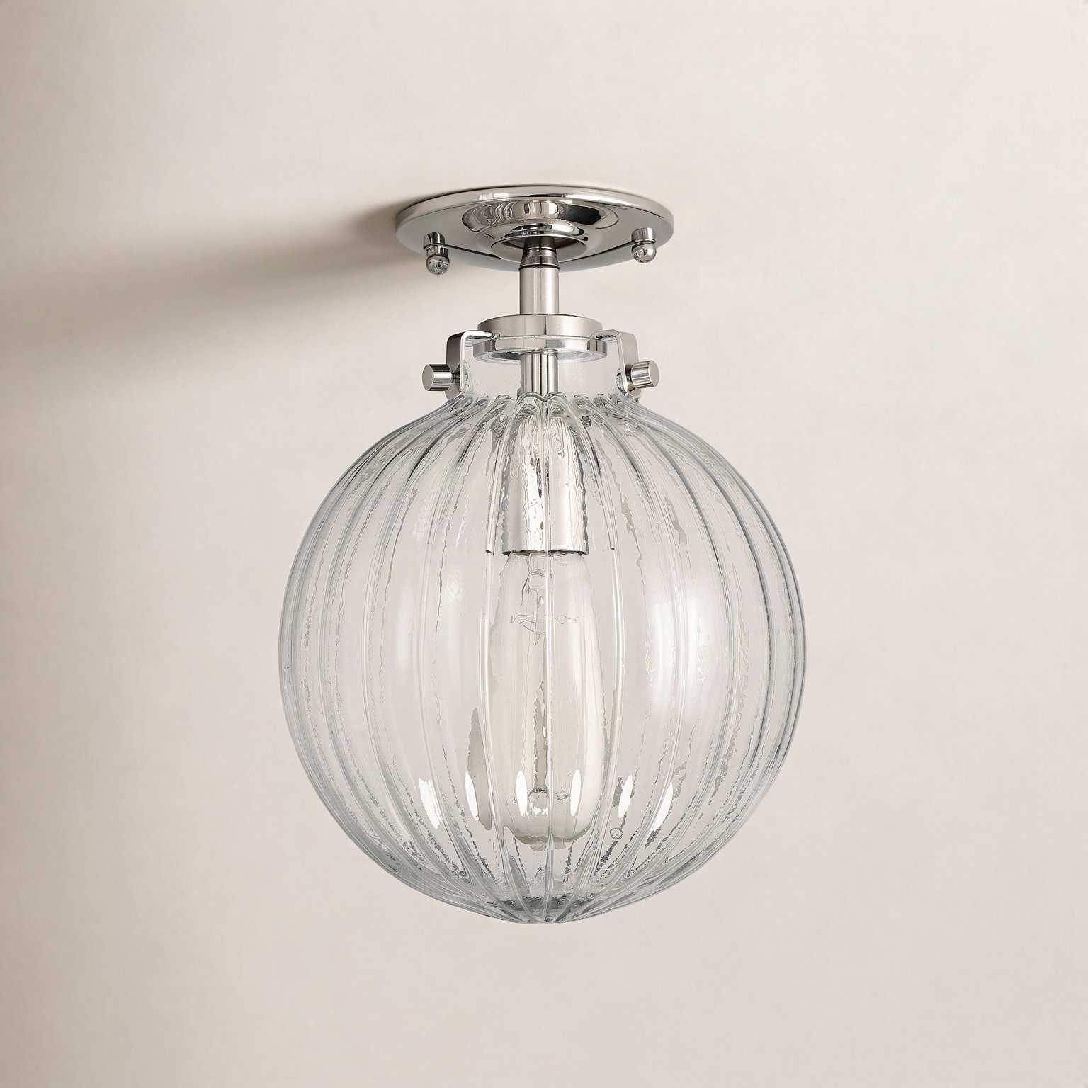 Kaydan Single Light Semi Flush Mount, Polished Nickel