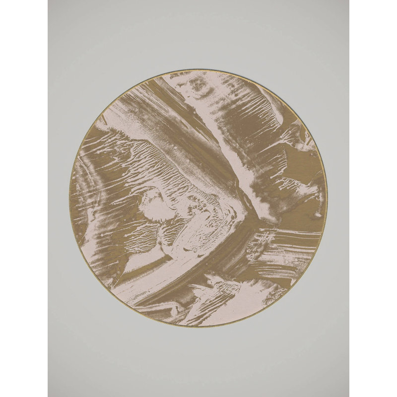 Ericjames Washable Abstract Indoor Rug, Round 6'