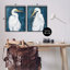 "Elegant Egrets On Blue" par Grace Popp, 2 pièces sur toile-737019415