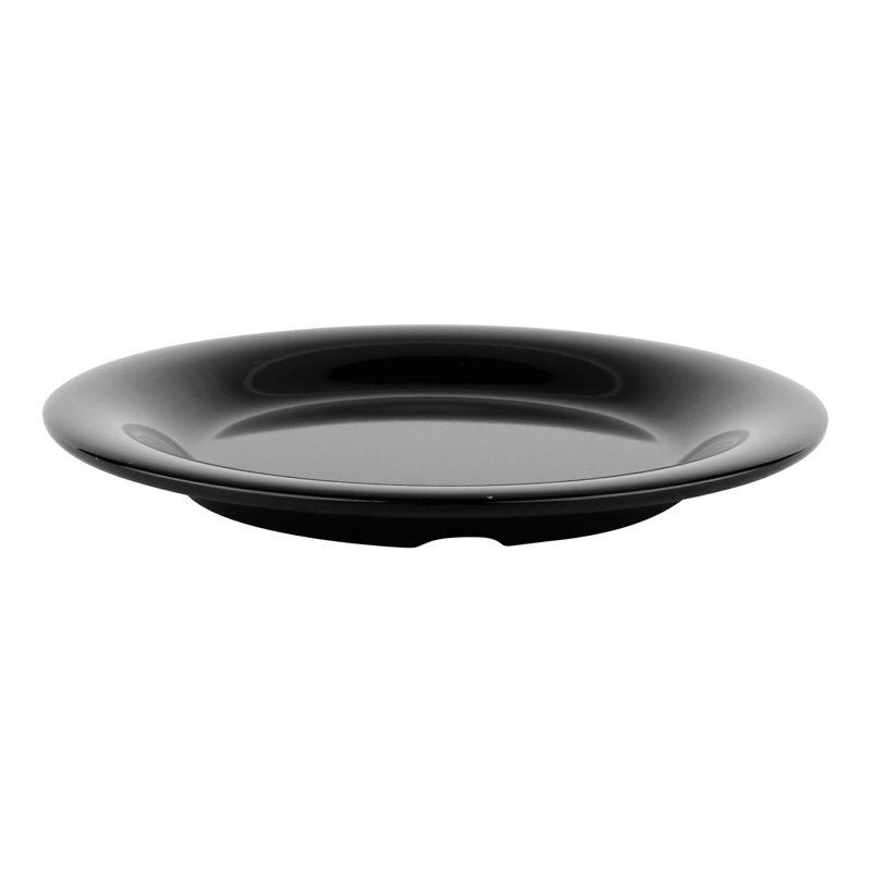 Black 6.5" Melamine Chip-Resistant Appetizer Plate Set