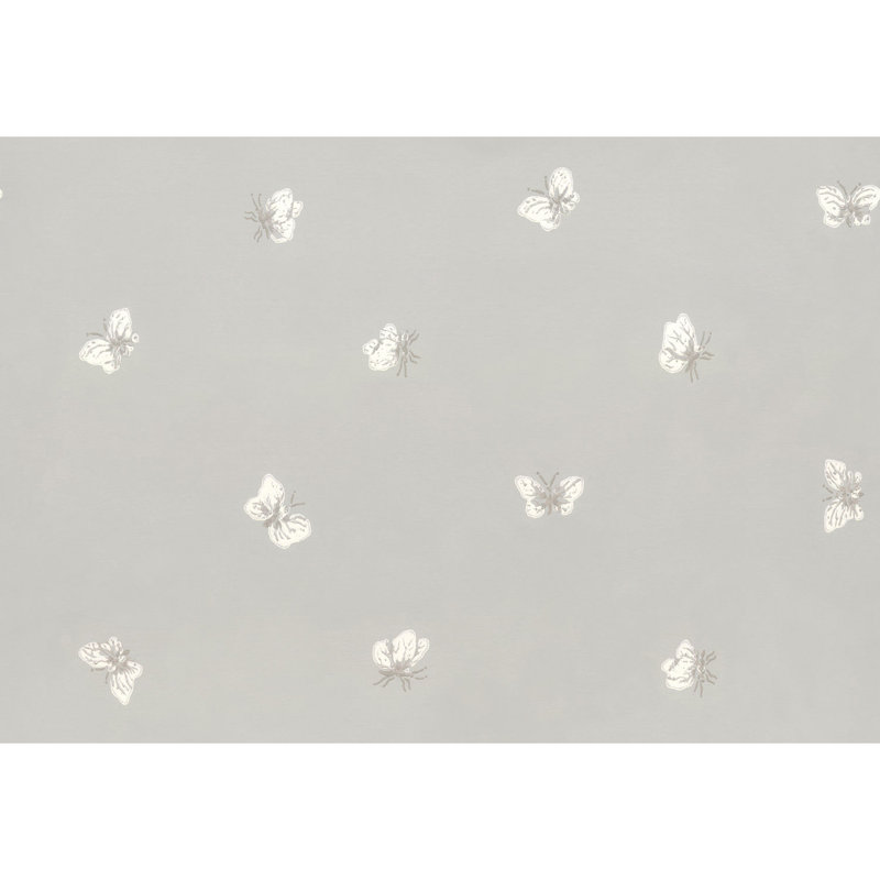 Whimsical Peaseblossom Animal Print Wallpaper Roll, Gray