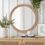 Miroir mural rond de style champêtre avec cadre en bois vieilli 31,50 po-1748800721