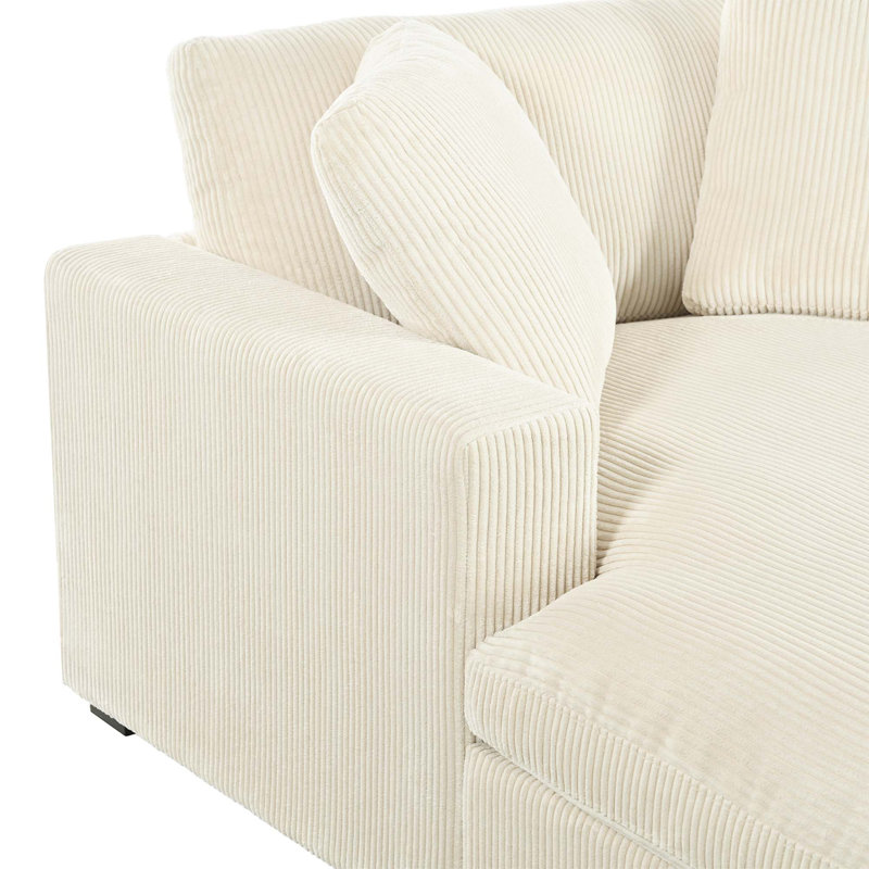 Méridienne surdimensionnée de 53,5 po x 70,9 po Mirod, chaise longue - conception classique, tissu doux, assemblage facile, structure durable avec pieds en bois massif