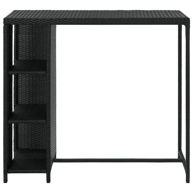 Gardette Rectangular Metal Outdoor Bar Table , 120cm cm W 60cm cm D, Black