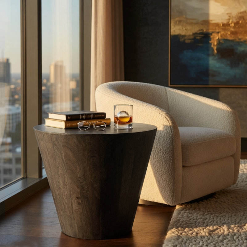 Breion Solid Wood End Table