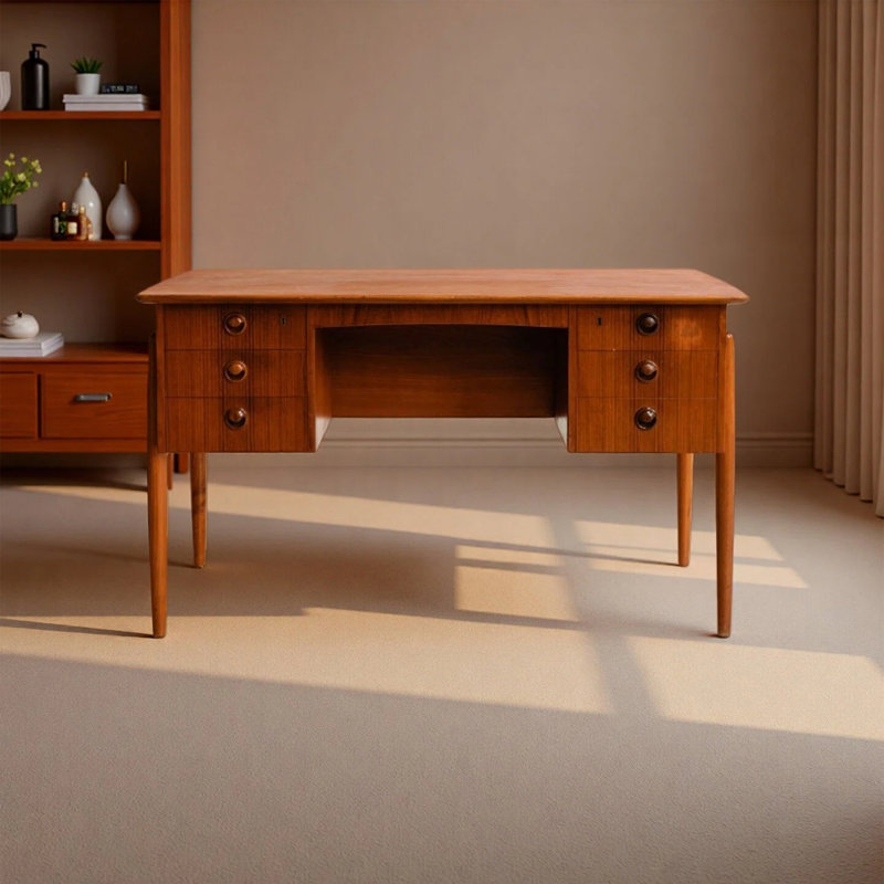 Retro Design Office Desk, 29.53" H x 59.06" W x 31.5" D