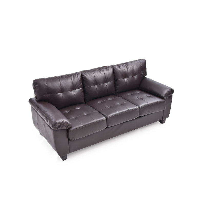 Benton 78'' Faux Leather Sofa, Cappucino Faux Leather