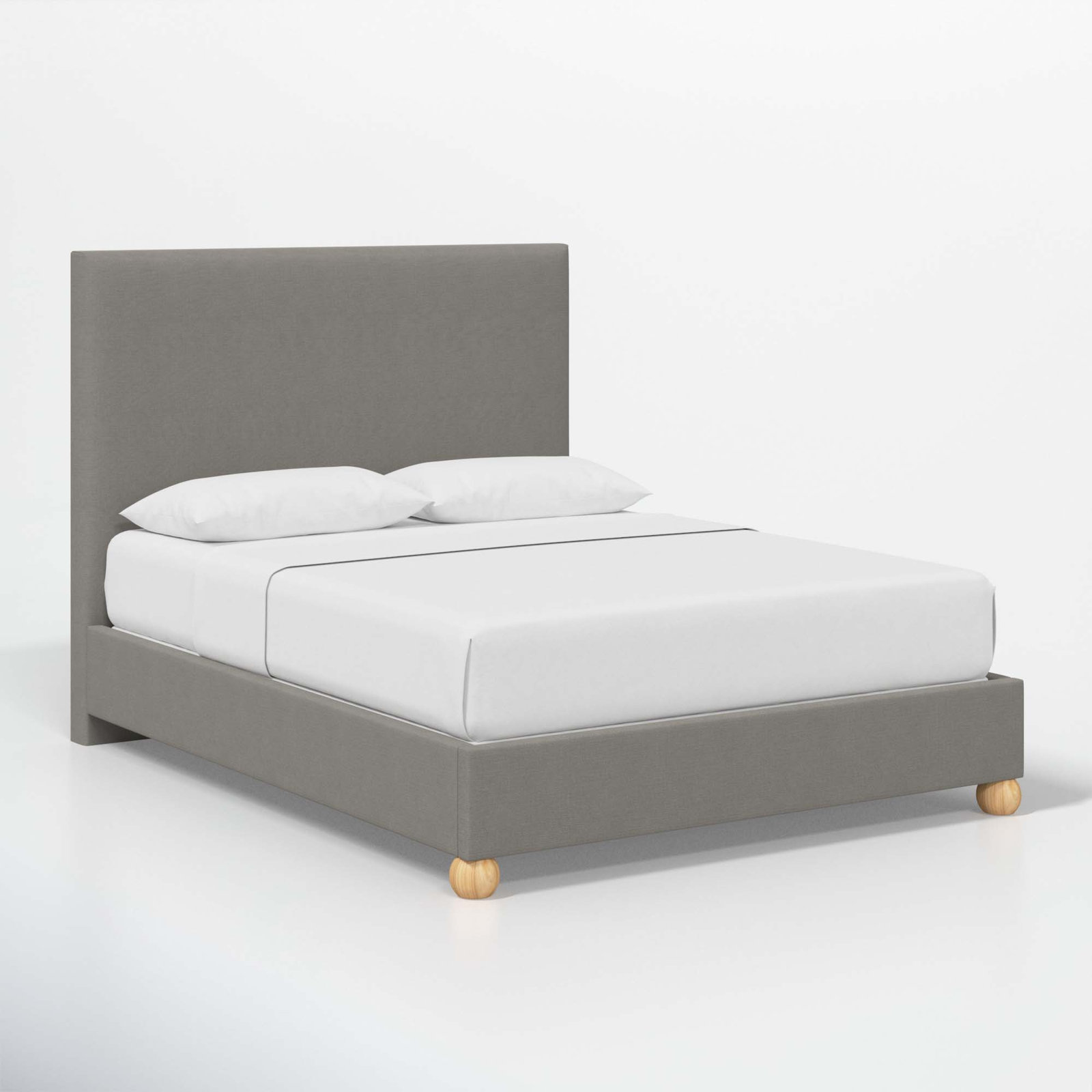 Benita Upholstered Bed, Twin, Linen Gray Linen