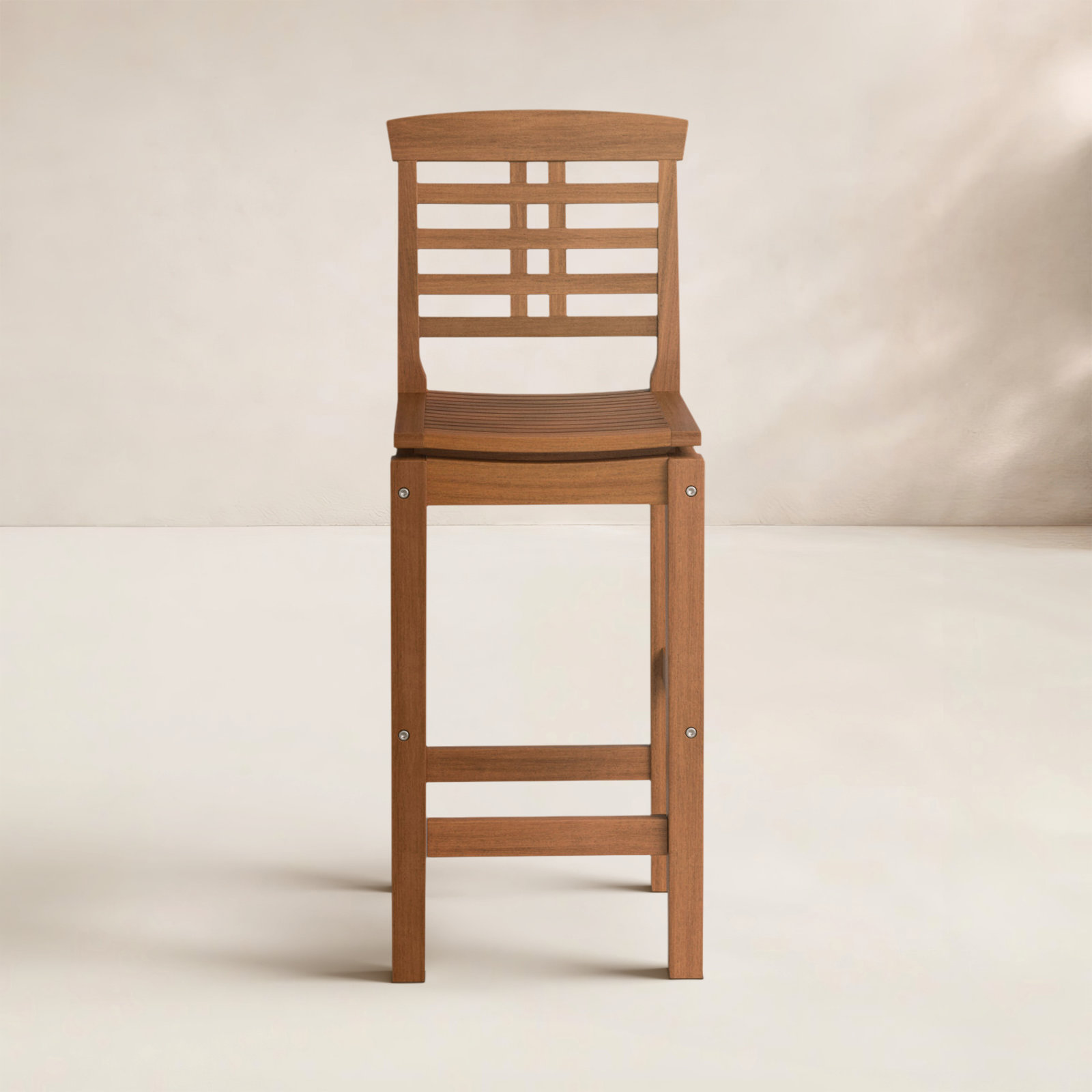 Benedetto 45'' Eucalyptus Outdoor Bar Stool