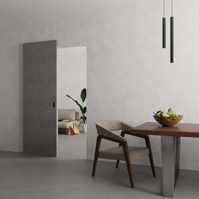 Grange cachée | Planum 0010 | Portes robustes avec finition | Ensemble coulissant Magic, Béton, 30 po x 96 po
