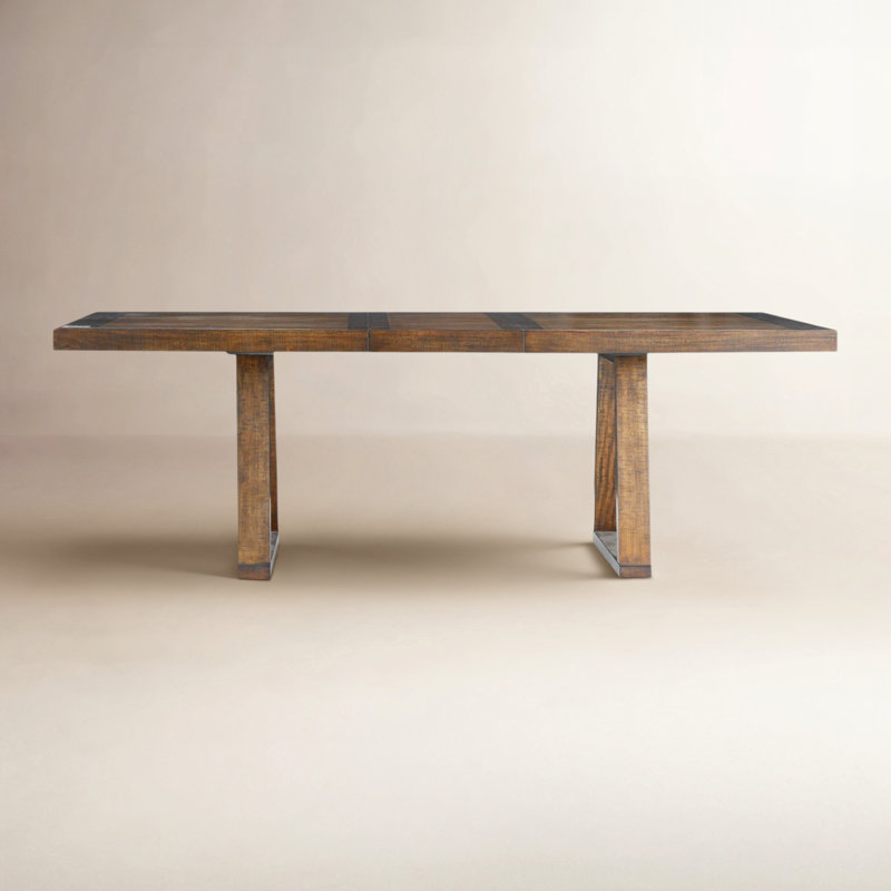 Cairo Solid Wood Extendable Dining Table, Brown