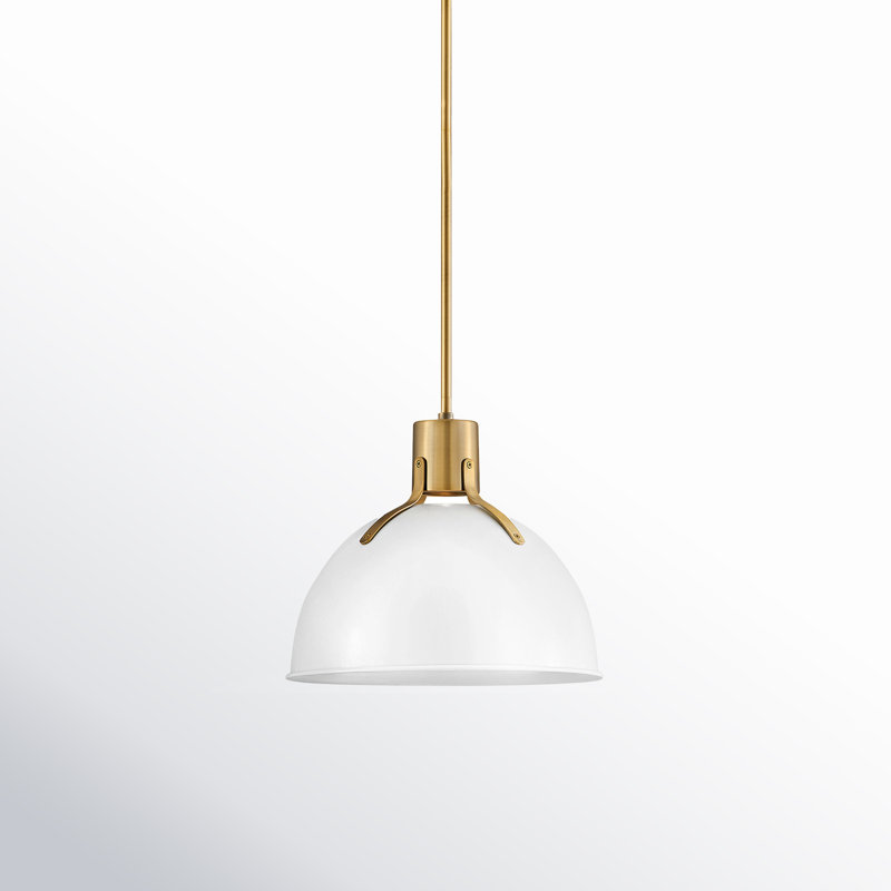 Clendon 1 - Light Single Pendant, Polished White, 12.25" H x 14" W x 14" D, Polished White