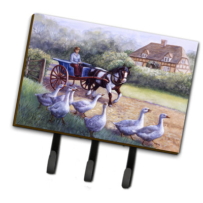 Metal Wall Organizer with Key Hooks