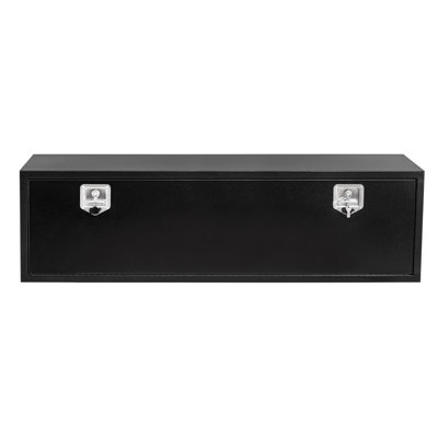 Heavy Duty Black Steel Underbody Truck Tool Box – Waterproof T-Handle Lock Storage Chest – Smooth Surface, Fits Pickup Trucks, Trailers, RVs – 60" x 16" x 13"