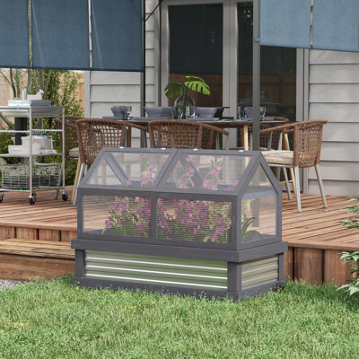 Polycarbonate Cold Frame, Raised Garden Bed Greenhouse,wood