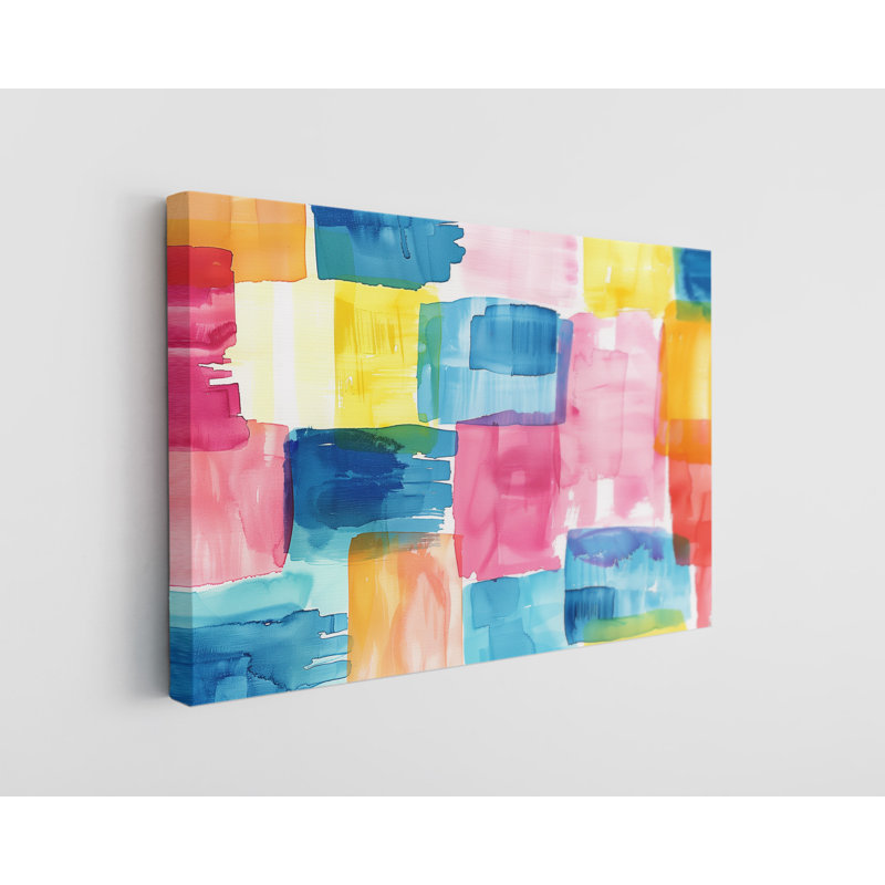 Impression sur toile de formes abstraites colorées, décoration murale moderne pour la maison et le bureau, H 16 po x l 24 po