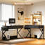 Table de bureau à roulettes 39,4 "pour bureau d'ordinateur de style industriel avec multiprise et lumières DEL-638721101