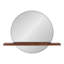 Miroir rond rose sans cadre avec tablette 30 x 23,5 brun noyer