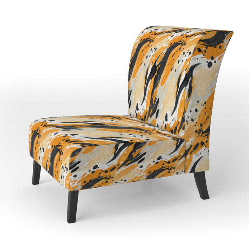 Fauteuil de chambre multicolore Artistic Expression II - Revêtement en velours moderne et contemporain