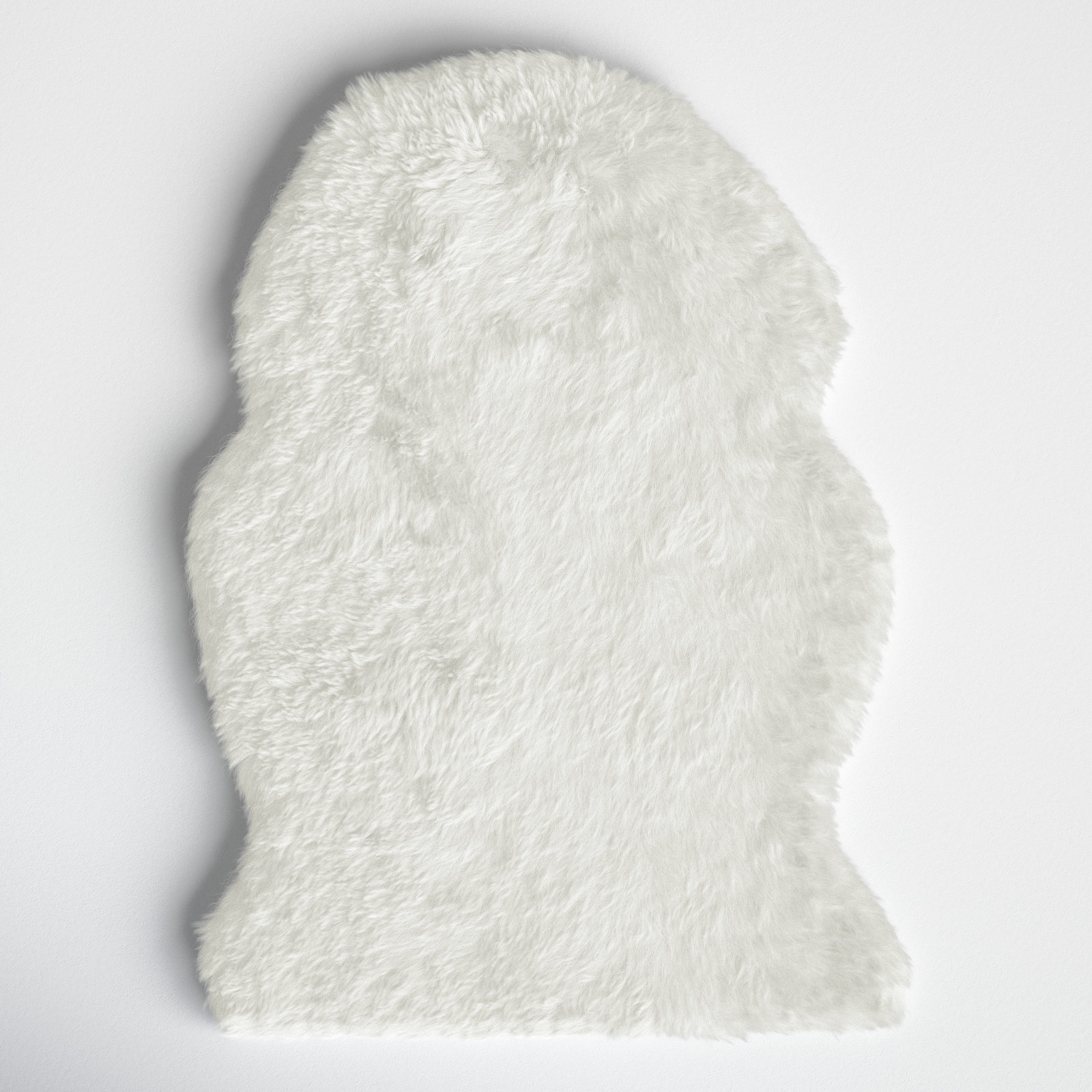Mera Handmade Sheepskin White Area Rug, Rectangle 2' x 3'