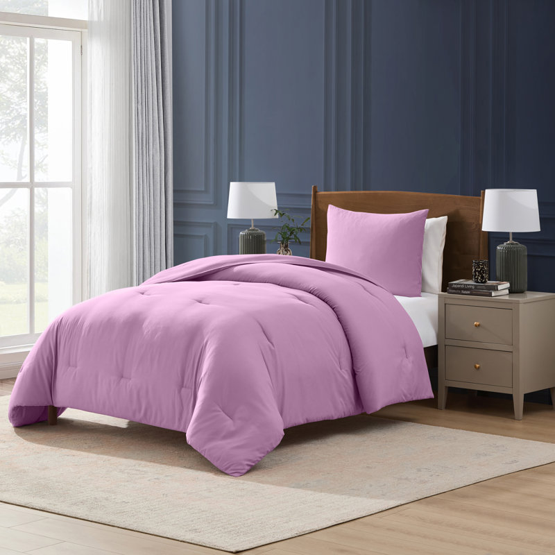  soft microfiber 2 piece comforter set with pillow sham, Smokey Lavender, Twin Comforter + 1 Standard Sham