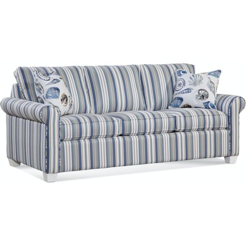Park Lane Upholstered 81'' Sofa, Mineral, Navy Stripe; 0220-61