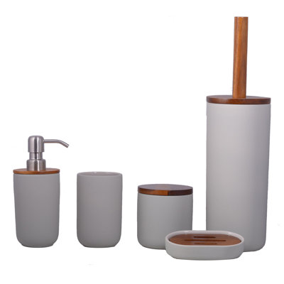 Hanniford 5 Piece Bathroom Accessory Set