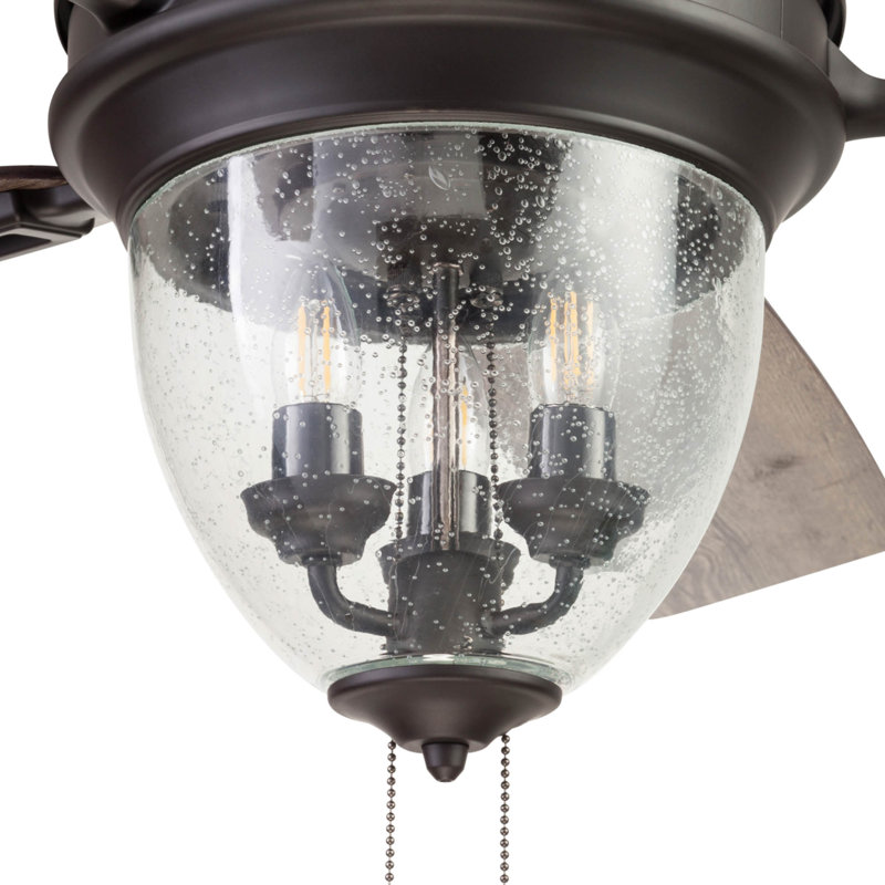Glencrest 52" Bronze and Pine Ceiling Fan with LED Light