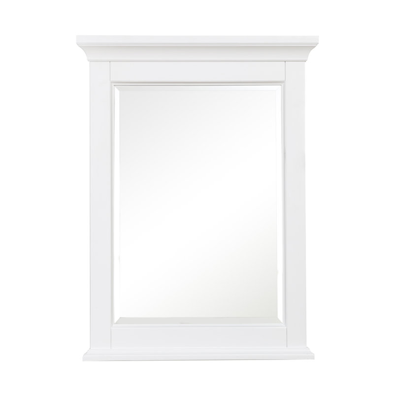 Bernardsville Wood Flat Wall Mirror, White