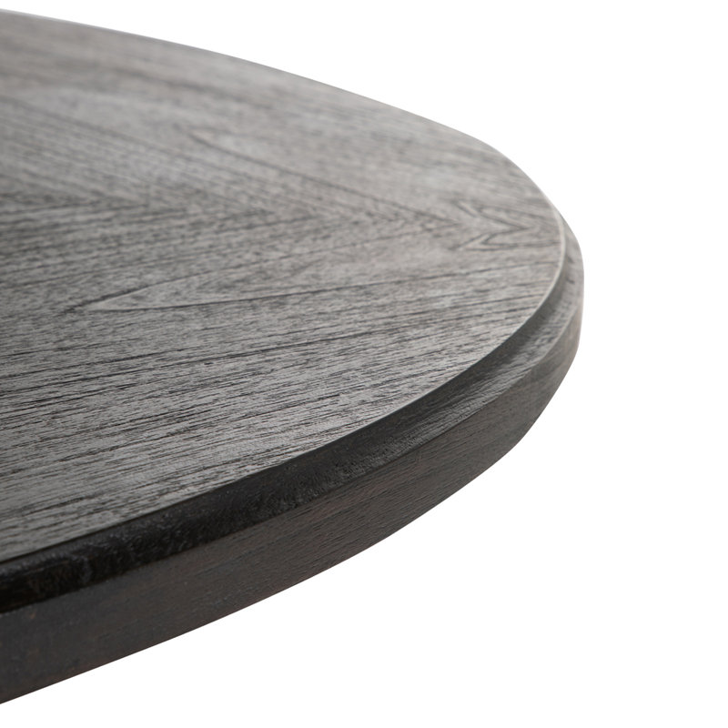 Adams 60" Pedestal Dining Table, Cerused Forest Black