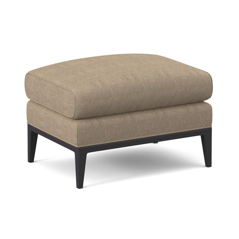 Cooper Ottoman, Venice Linen, Vintage Ebony