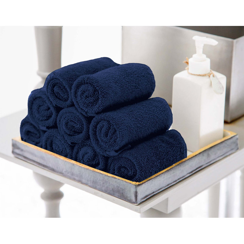 100% Cotton Fingertip Towel, Navy