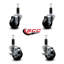 Ensemble de roulettes extensibles pivotantes en caoutchouc souple de 3 pouces 1-1 / 8 pouces 2 freins SCC
