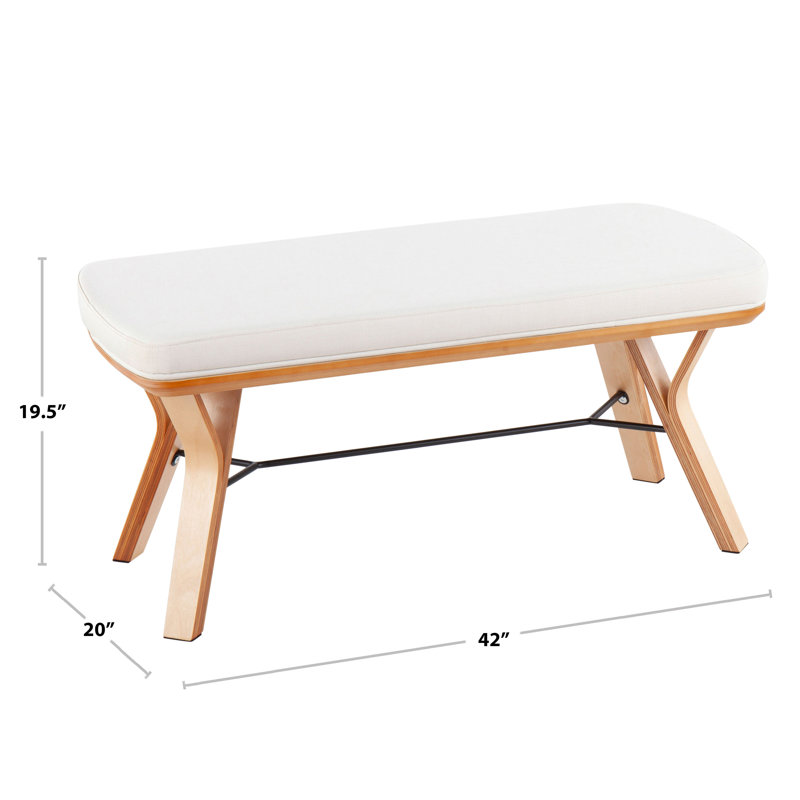 Banc rembourré Fayette, Gris anthracite / brun, Natural