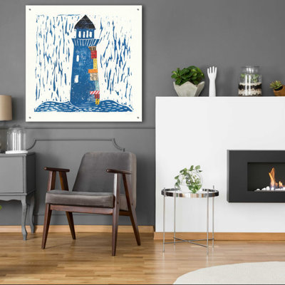 «Nautical Collage II» par Courtney Prahl, art mural en verre acrylique