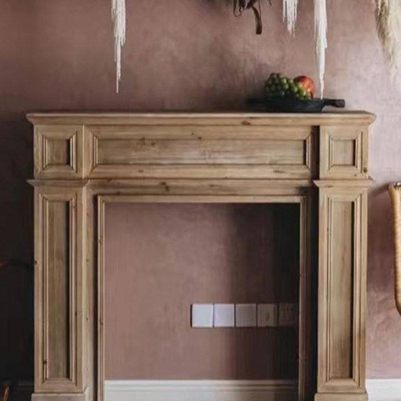 Burlywood Manufactured Wood Freestanding Fireplace, 43.31 " H  x 39.37" W x 7.87" D, Burlywood