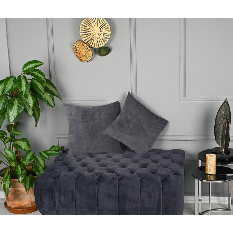 Matte Velvet Cushion Cover - 1 Pc, 51cm x 51cm, Gray