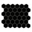 Carreau de mosaïque de plancher et de mur en porcelaine mate Lex Caviar Hexagon 12 po x 13 po