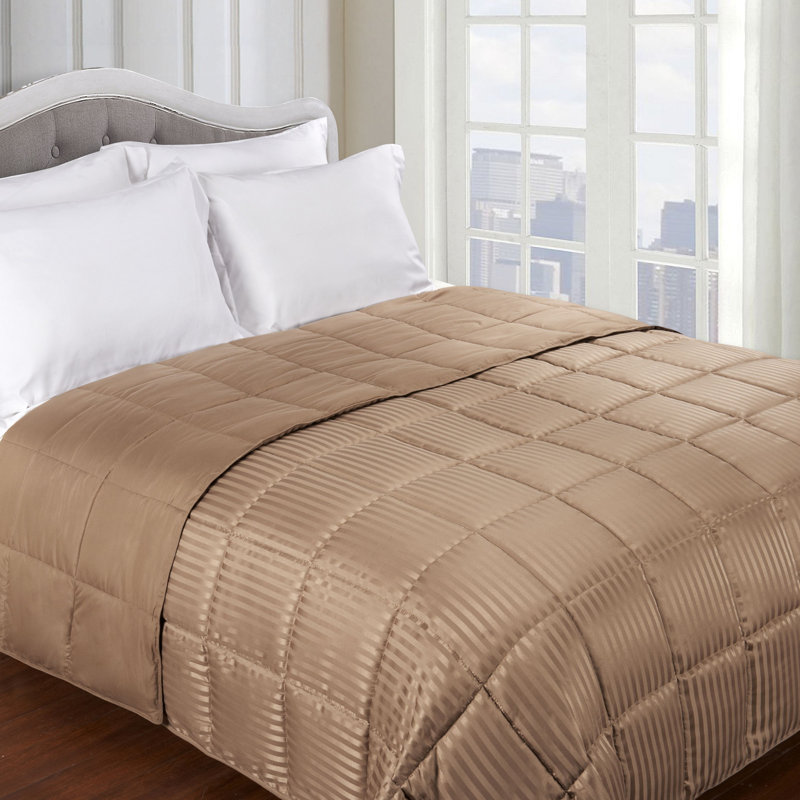 Taupe Twin Reversible Cotton Down Alternative Blanket