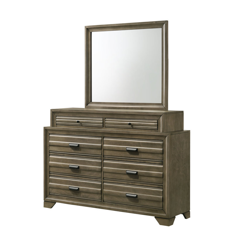 Commode 8 tiroirs avec miroir Cloe