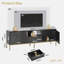 Fluted TV Stand, Glossy Media Console with Wave Pattern Buffet Cabinet-114022293-101453523