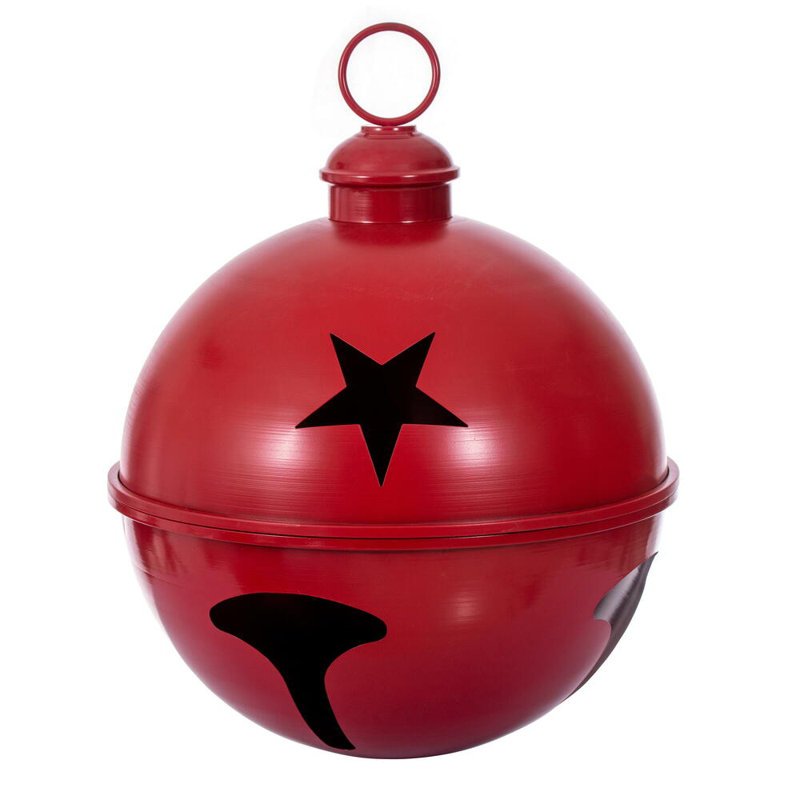 Ornement en forme de cloche., Rouge, H 20 po x l 20 po x P 20 po