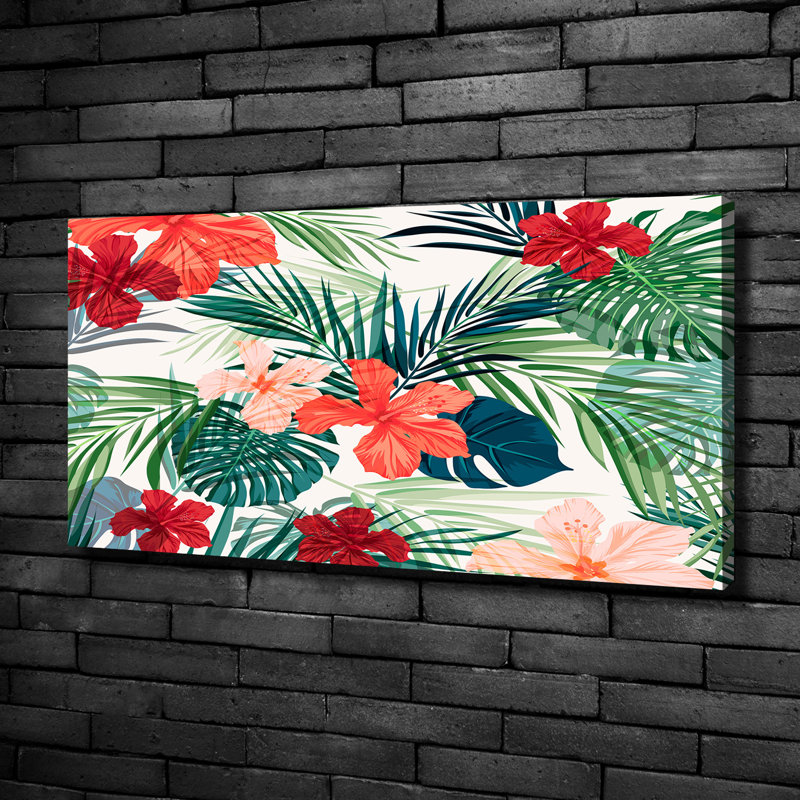Tropical Flowers - Print, Canvas, 50cm H x 100cm W x 2cm D