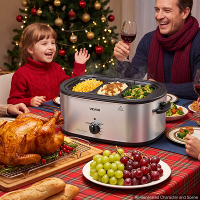 Four à rôtissoire électrique, 24 qt 1450W, rôtissoire à dinde, 3 plateaux de nourriture, buffet, couvercle autoportant, contrôle de la chaleur de 150 à 450 ° F, cuiseur à dinde de comptoir avec rôtissoire, réchaud et support amovible