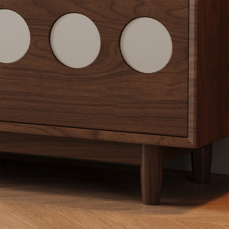 Meuble télé en bois massif pour le salon, H 22 po x L 59,1 po x l 15,7 po, Bois brun foncé