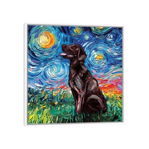 Chocolate Labrador Night by Aja Trier - Painting Print