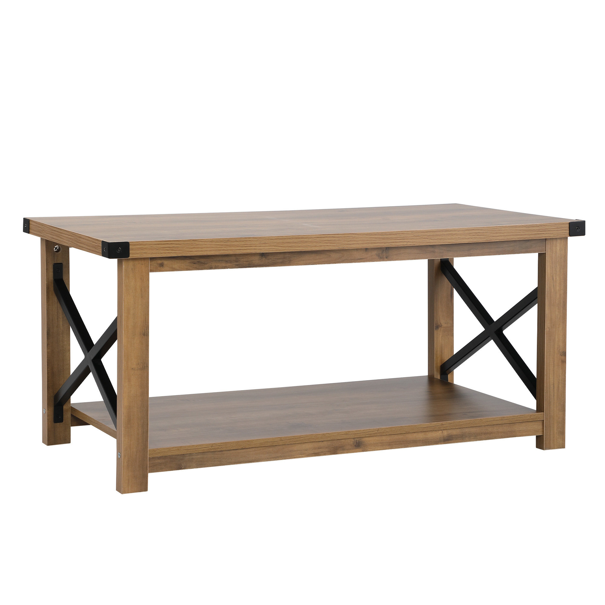 Picture of Gracie Oaks X-Design Coffee Table Industrial Metal Legs | Wayfair